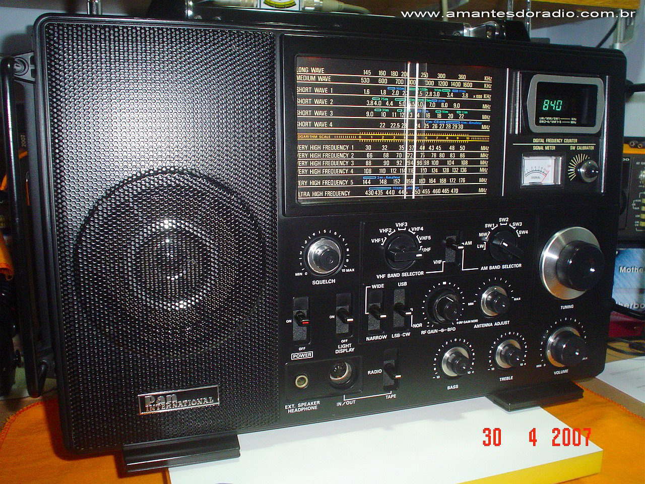 Pan International Receptor de banda corrida multibanda de 145kHz a 470Mhz