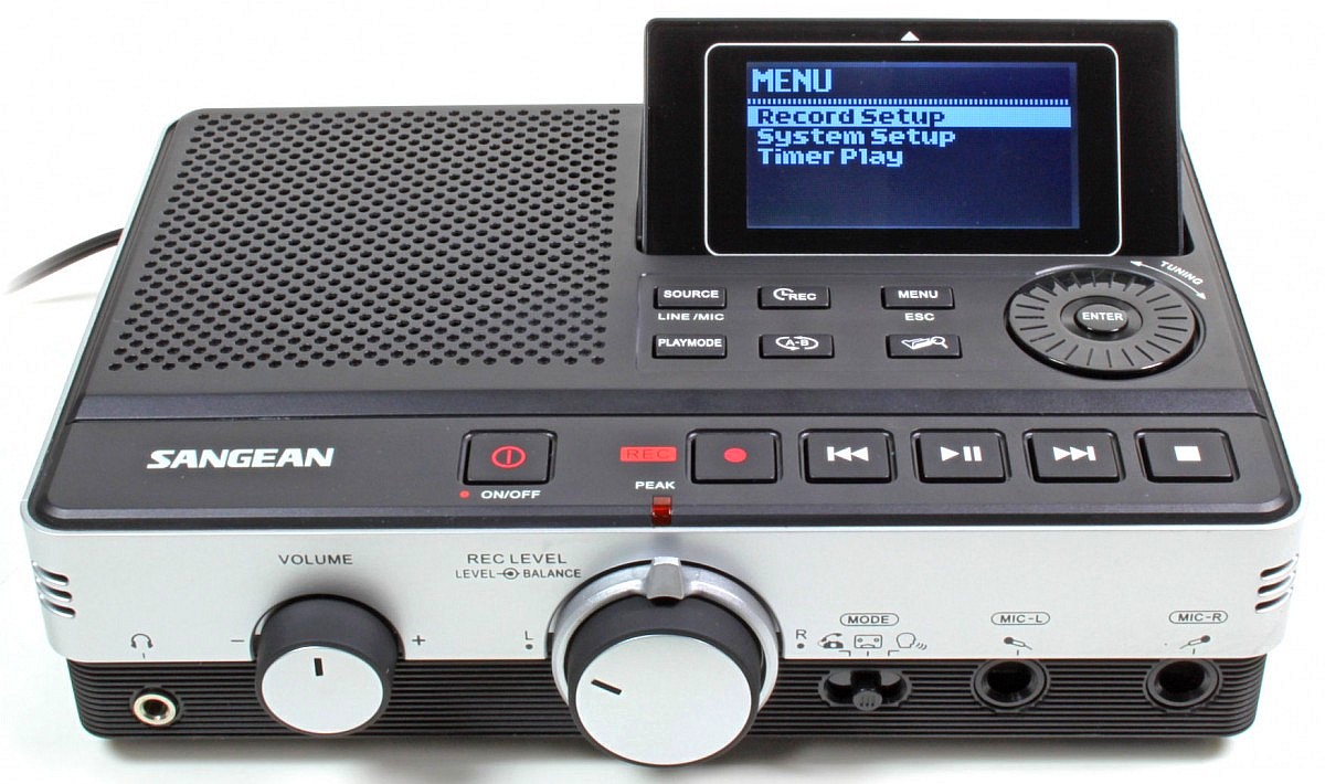 Sangean DAR-101 Tabletop Rechargeable Digital MP3 Recorder With Built In Stereo Microphone - View #3